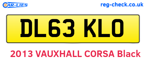 DL63KLO are the vehicle registration plates.