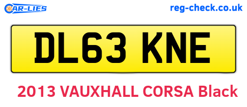 DL63KNE are the vehicle registration plates.
