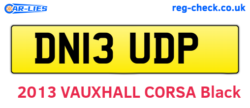 DN13UDP are the vehicle registration plates.