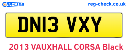 DN13VXY are the vehicle registration plates.