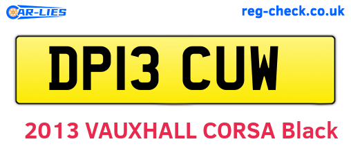 DP13CUW are the vehicle registration plates.