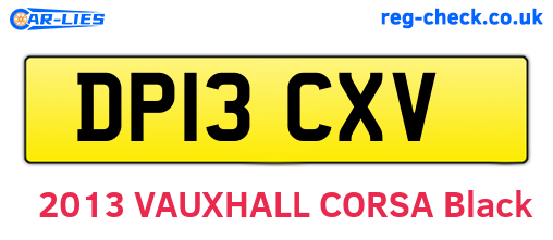 DP13CXV are the vehicle registration plates.