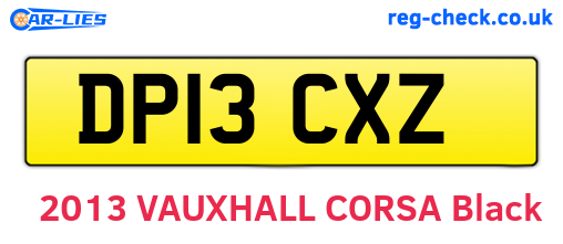DP13CXZ are the vehicle registration plates.