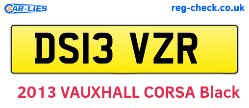 DS13VZR are the vehicle registration plates.