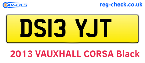 DS13YJT are the vehicle registration plates.
