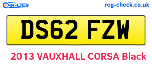 DS62FZW are the vehicle registration plates.