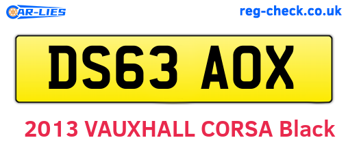 DS63AOX are the vehicle registration plates.