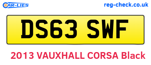 DS63SWF are the vehicle registration plates.