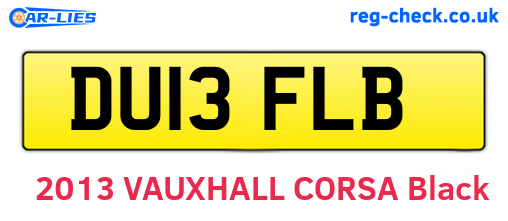 DU13FLB are the vehicle registration plates.