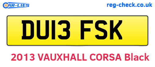 DU13FSK are the vehicle registration plates.