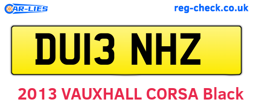 DU13NHZ are the vehicle registration plates.