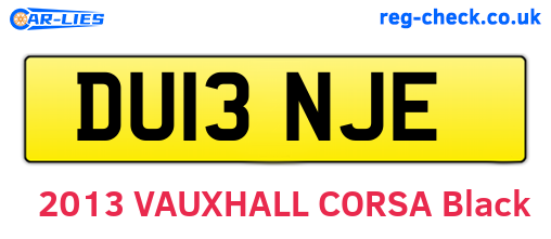 DU13NJE are the vehicle registration plates.