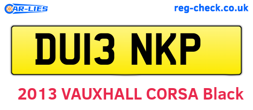 DU13NKP are the vehicle registration plates.