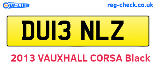DU13NLZ are the vehicle registration plates.