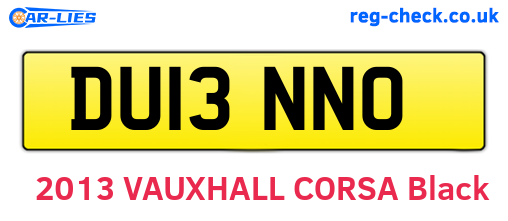 DU13NNO are the vehicle registration plates.