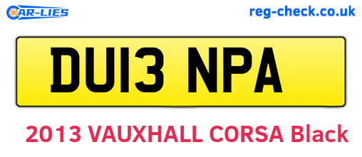 DU13NPA are the vehicle registration plates.