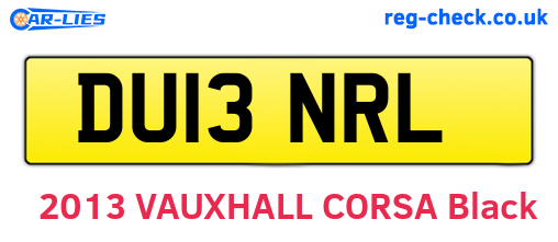 DU13NRL are the vehicle registration plates.