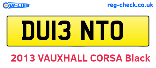 DU13NTO are the vehicle registration plates.