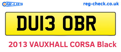 DU13OBR are the vehicle registration plates.