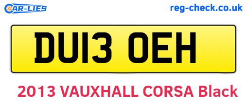 DU13OEH are the vehicle registration plates.