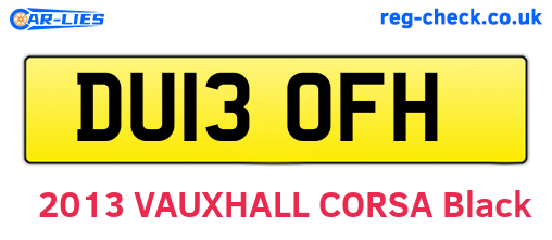 DU13OFH are the vehicle registration plates.