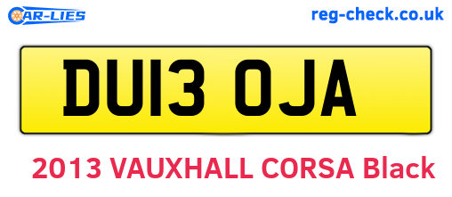 DU13OJA are the vehicle registration plates.