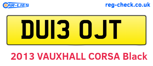 DU13OJT are the vehicle registration plates.