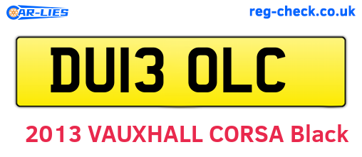 DU13OLC are the vehicle registration plates.