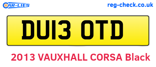 DU13OTD are the vehicle registration plates.