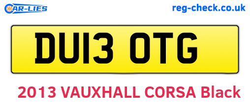 DU13OTG are the vehicle registration plates.