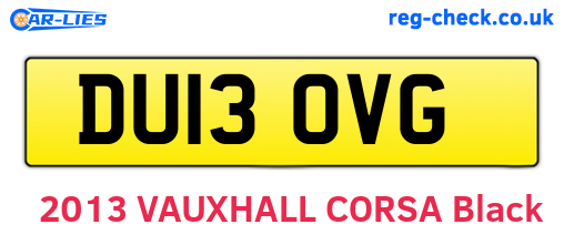 DU13OVG are the vehicle registration plates.