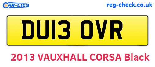 DU13OVR are the vehicle registration plates.