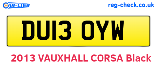 DU13OYW are the vehicle registration plates.