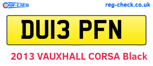 DU13PFN are the vehicle registration plates.