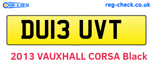 DU13UVT are the vehicle registration plates.