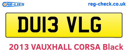 DU13VLG are the vehicle registration plates.