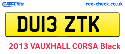 DU13ZTK are the vehicle registration plates.