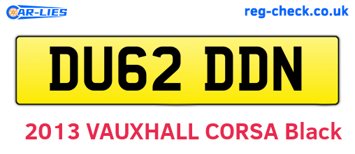 DU62DDN are the vehicle registration plates.