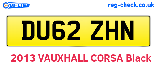 DU62ZHN are the vehicle registration plates.