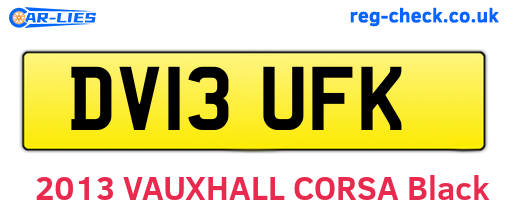 DV13UFK are the vehicle registration plates.