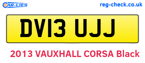 DV13UJJ are the vehicle registration plates.