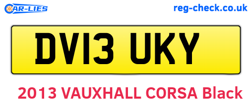 DV13UKY are the vehicle registration plates.