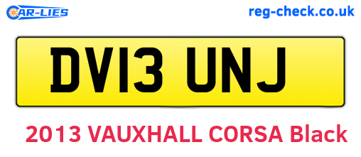 DV13UNJ are the vehicle registration plates.