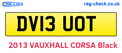 DV13UOT are the vehicle registration plates.