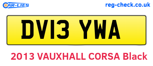 DV13YWA are the vehicle registration plates.