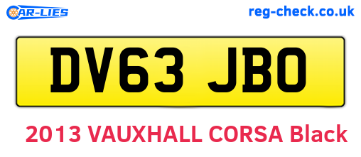 DV63JBO are the vehicle registration plates.