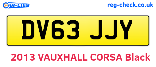 DV63JJY are the vehicle registration plates.