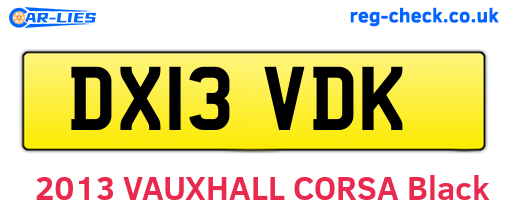 DX13VDK are the vehicle registration plates.