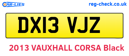 DX13VJZ are the vehicle registration plates.