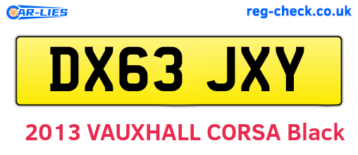 DX63JXY are the vehicle registration plates.